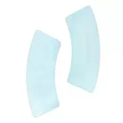 Perles tube incurvé 35x11 mm en acrylique transparente - Marbré Bleu clair x6