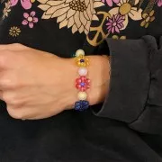 Assortiment de perles fleur en résine transparente 15 mm - Multicolore x20