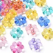 Assortiment de perles fleur en résine transparente 15 mm - Multicolore x20