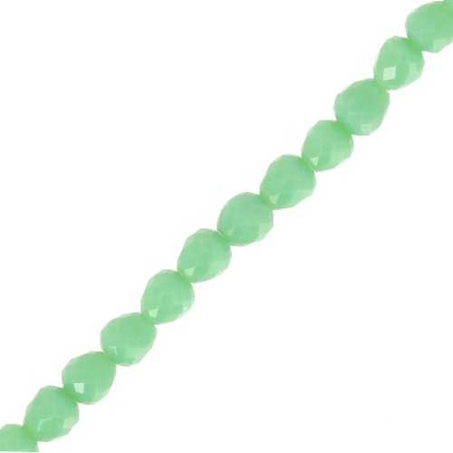 Perles poires en verre facetté 4x4mm - Lichen x43cm