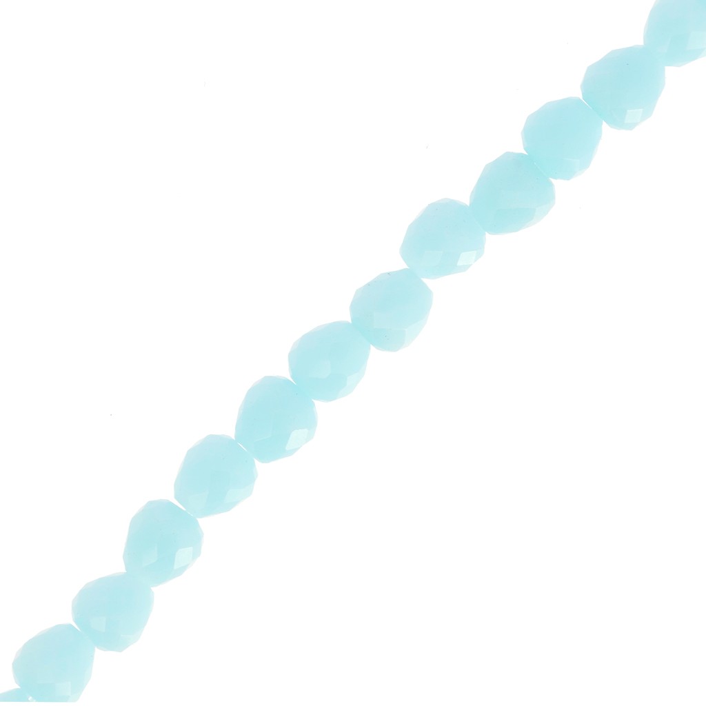 Perles poires en verre facetté 4x4mm - Bleu clair x43cm - Perles & Co