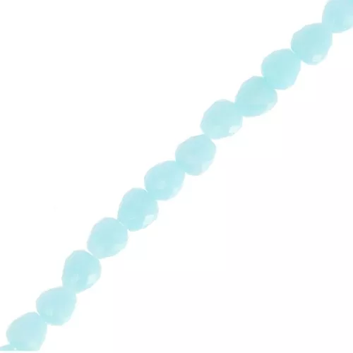 Perles poires en verre facetté 4x4mm - Bleu clair x43cm