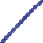 Perles poires en verre facetté 4x4mm - Bleu foncé x43cm