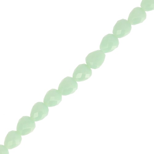 Perles poires en verre facetté 4x4mm - Menthe x43cm