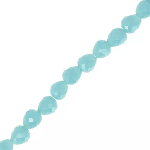 Perles poires en verre facetté 4x4mm - Bleu x43cm