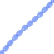 Perles poires en verre facetté 4x4mm - Bleu ciel x43cm