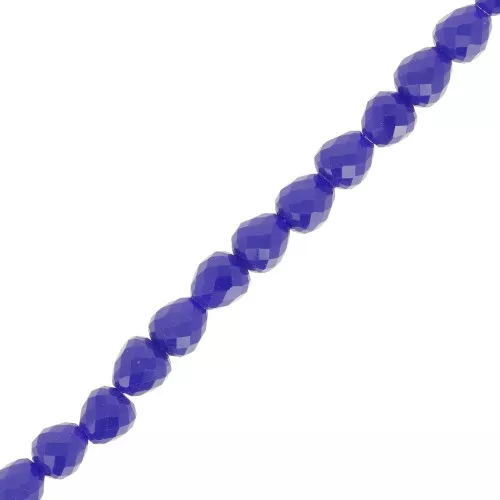 Perles poires en verre facetté 4x4mm - Bleu marine x43cm
