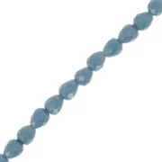 Perles poires en verre facetté  4x4mm - Bleu gris x43cm