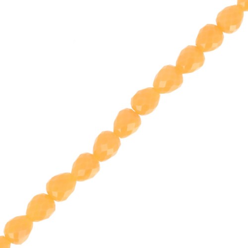 Perles poires en verre facetté 4x4 mm - Jaune miel foncé x43cm