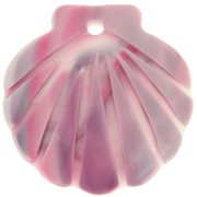 Pendentif coquillage en acétate 19 mm - Marbré Rose - Blanc x1|raw }}