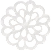 Intercalaire rosace fleur 23 mm en acétate - Blanc nacré x1