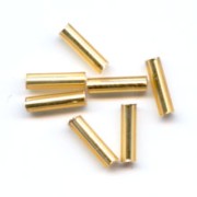 Perles rocailles Preciosa  tubes 6.5x2 mm Gold Silver Lined x20g