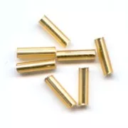 Perles rocailles Preciosa  tubes 6.5x2 mm Gold Silver Lined x20g