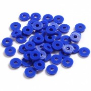 Perles rondelles Heishi en plastique 6x1 mm - Bleu foncé x 1.8g|raw }}
