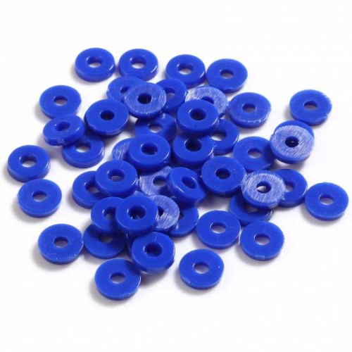 Perles rondelles Heishi en plastique 6x1 mm - Bleu foncé x 1.8g