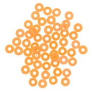 Perles rondelles Heishi en plastique 6x1 mm - Orange fluo x 1.8g