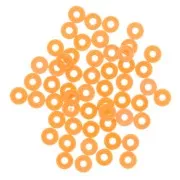 Perles rondelles Heishi en plastique 6x1 mm - Orange fluo x 1.8g