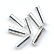 Preciosa Perles rocailles tubes 6.5x2 mm Crystal Silver Lined x20g|raw }}