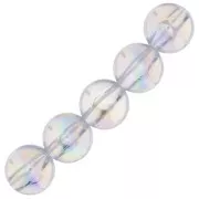 Perles rondes en acrylique 10 mm - Transparent effet AB x10
