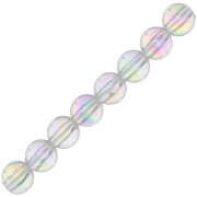 Perles rondes en acrylique 6 mm - Transparent effet AB x10