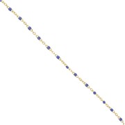 COLLIER PERLES FANTAISIES BLEU GRIS UN JOUR AILLEURS CHAINE 114 GRAMMES W1075