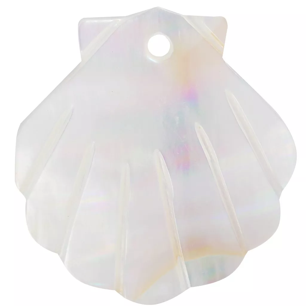 Pendentif Coquillage Nacre Blanche Naturelle Doré
