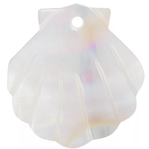 Pendentif coquillage 25x23 mm en nacre - Naturel x2