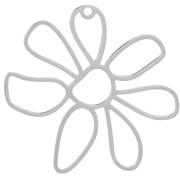 Pendentif fleur ajouré 33x35 mm - Acier inoxydable 316L x2