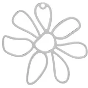 Pendentif fleur ajouré 33x35 mm - Acier inoxydable 316L x2