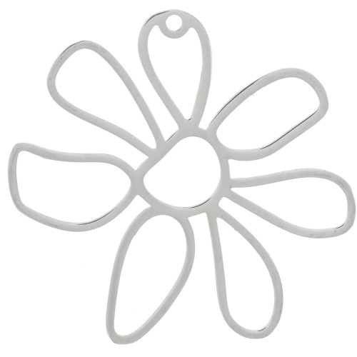 Pendentifs fleur ajouré 33x35 mm - Acier inoxydable 316L x2