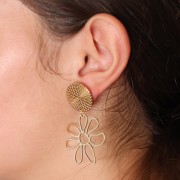 Pendentif fleur ajouré 33x35 mm - Acier inoxydable 316L x2