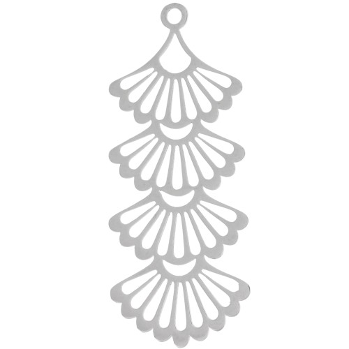 Pendentif multi-éventail 41x17 mm - Acier inoxydable 304 x1
