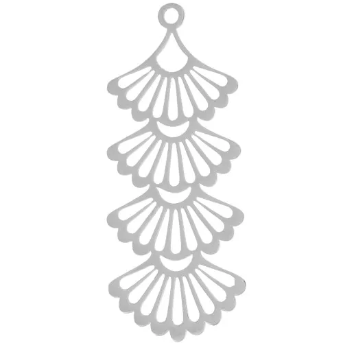 Pendentif multi-éventail 41x17 mm - Acier inoxydable 304 x1