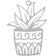 Pendentif plante évidé 31x23 mm - Acier inoxydable 304 x1|raw }}