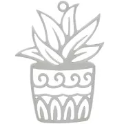 Pendentif plante évidé 31x23 mm - Acier inoxydable 304 x1