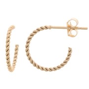 Créoles ouvertes torsadées 12 mm - Gold filled (or laminé) x2