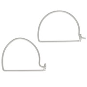 Créoles fil forme demi-lune à décorer 12x17 mm pour tissage - Argent 925 x2|raw }}