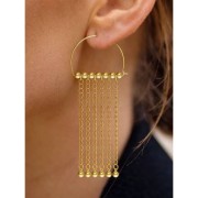 Créoles fil forme demi-lune à décorer 12x17 mm pour tissage - Argent 925 x2