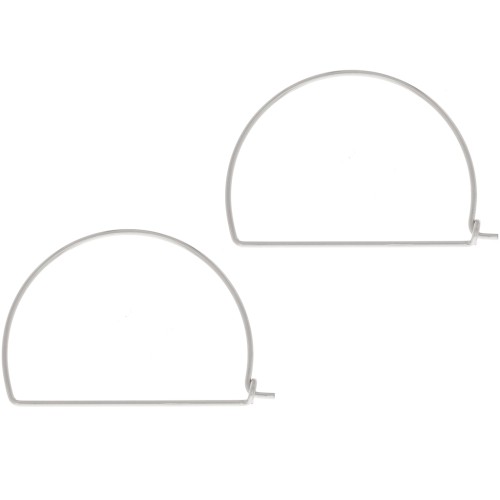 Créoles fil forme demi-lune à décorer 20x28 mm pour tissage - Argent 925 x2