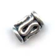 Tubes droits travaillés 6x4 mm - Argent 925 x10