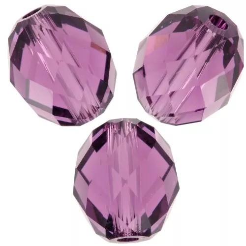 Olives Briolettes PureCrystal 5044 perles olives 5x4 mm - Amethyst x10