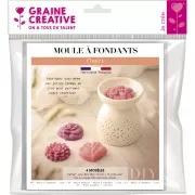 Moule bougie pour fabrication de fondants - 4 formes - Fleurs x1