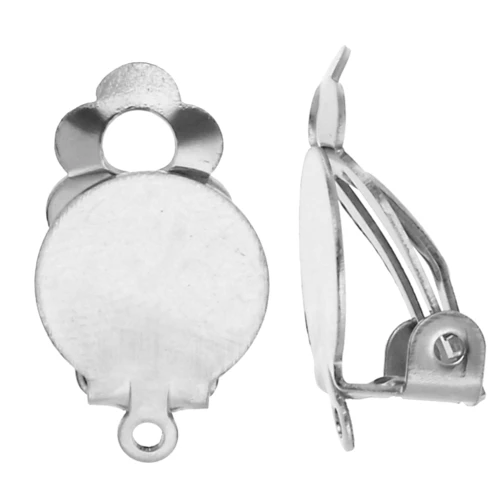 Clips d'oreilles plateau 10 mm oreilles non percées - Acier inoxydable 304 x2