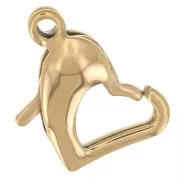 Fermoir coeur mousqueton 14x10 mm - Acier inoxydable 304 Doré x1
