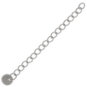Chainette d'extension maille Rombo 60 mm & médaille - Acier inoxydable 304L x1|raw }}