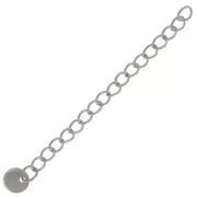 Chainette d'extension maille Rombo 60 mm & médaille - Acier inoxydable 304L x1