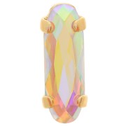 Cristal serti Aurora A4161 Long Classical Oval 15x5 mm - Doré - Crystal AB x1|raw }}