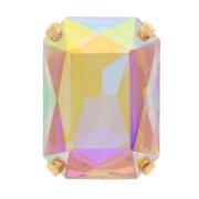 Cristal serti Aurora A4627 Octagon 14x10 mm - Doré - Crystal AB x1|raw }}