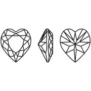 Cristal serti Aurora Coeur A4831 Antique Heart 15.5x14 mm - Doré - Crystal x1