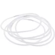 Bracelet jonc semi rigide type bouddhiste - tibétain 68 mm - Blanc nacré x1